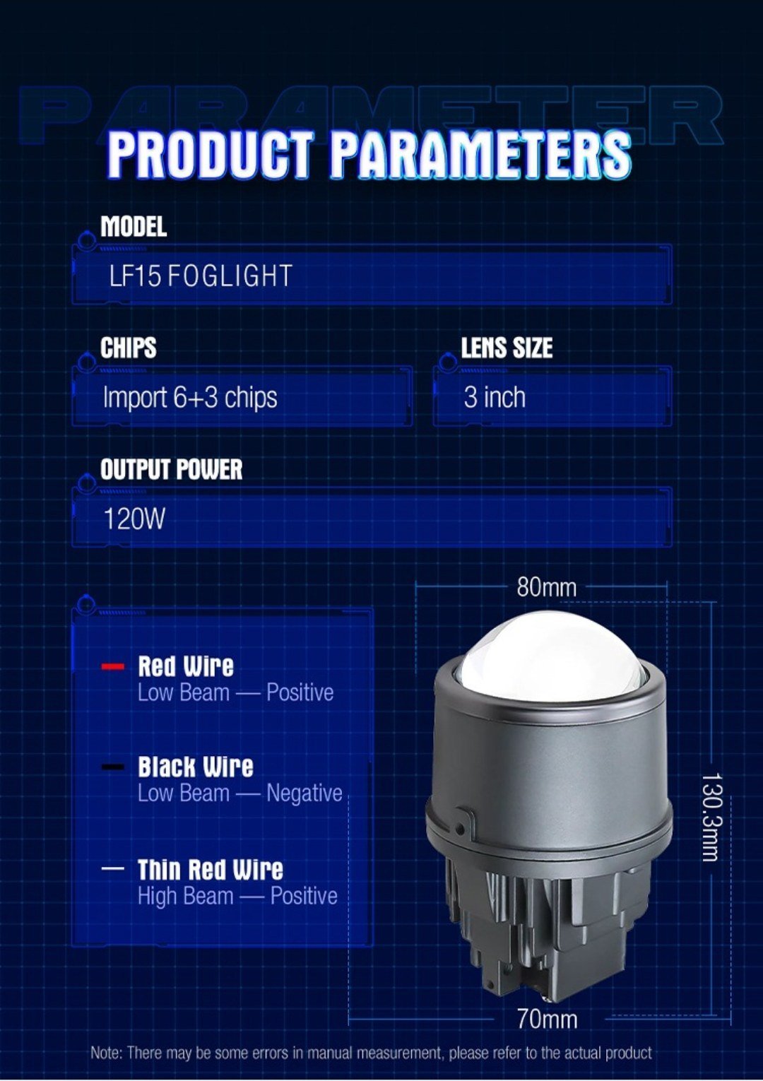 LF15 Bi-LED Fog Light Projector 3"